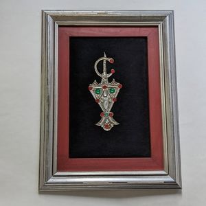 Original Geometric three dimensional framed art from Morocco